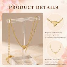 1pc Customized Gold Heart-Shaped Name Necklace, Personalized Heart-Shaped Pendant, Women's Custom Carved Name Necklace, Cute Minimalist Love Accessory, Fashionable Charm Necklace, Daily Fashion Jewelry, Birthday And Valentine's Day Gifts, Pet Enthusiast Gifts - Gold 2 - View 7