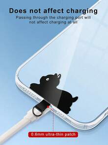 卡通猫咪手机挂绳配件，手机挂绳垫，固定式TPU夹，单扣垫，超薄背贴，防丢 - 彩色 - 查看 3