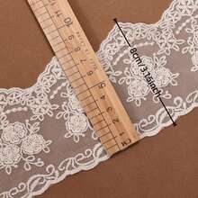 European Style Crown Lace Applique Satin Ribbon For Mother's Day DIY Gifts, Bridal Wedding Sewing Accessories, Vintage Embroidery Lace For Dresses, Home Decor Curtain Trim - Mesh Style Lace - View 3