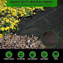 1pc Barrier Fabric, Opaque, UV Stabilized, Garden Ground Cover - 1pc Black - View 6