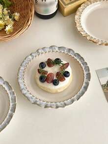 陶瓷花卉骨瓷盘，法式复古甜点盘，水果盘，蛋糕盘，家用餐具 - 彩色 - 查看 6