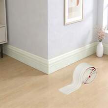 Self-Adhesive Flexible Baseboard & Waistline Wall Sticker, Waterproof Curved Design, Suitable For Home And Rental Renovation - 10cm Wide - View 1