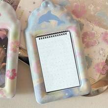 Aesthetic Summer Rainbow Dolphin Hibiscus Frosted Glitter 3-Inch Photo Card Holder Kpop - Color - View 9