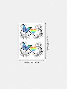 1pc Waterproof & Sweat-Resistant Colorful Temporary Tattoo Sticker, Including Flower, Succubus And Butterfly Patterns, Fashionable , Suitable For Women, Lasts 3-5 Days - Multicolor - View 4