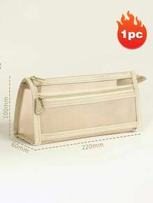 1 大容量学生文具简约优雅考试铅笔盒，带透明网状内衬，简约学生文具包，适合大学入学考试、学习办公用品、学校用品和返校季。 - 多色 - 查看 14