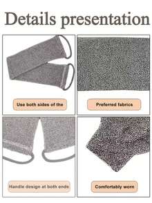 2/1pc Corduroy Fiber Bath Wipes Create Foam When Scrubbing The Back. Bath Wipes With Foam For Bathing. Soft And Exfoliating Gloves For Multi-Functional Use. Simple And Easy To Operate. - Grey - View 3