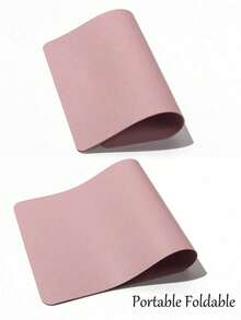 Dusty Pink Nail Art Table Mat Waterproof Soft PU Leather Studio Desk Mat Foldable Nail Arm Rest Cushion Manicure Pad Nail Table Pad Desk Mat For Nail Technician Salon Home - 藕粉色 - 查看 5