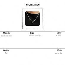 1件不锈钢极简字母吊坠项链，粗链，可个性化定制26个英文字母，适合日常、通勤、旅行、情侣礼物，男女皆宜的休闲街头服饰 - 字母款 - 查看 16