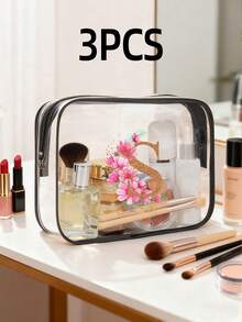 3件套 - 1个化妆包、洗漱包、收纳袋、化妆品收纳包、手提包、轻便旅行居家两用包、旅行必备品、珠宝收纳包、唇彩收纳包、指甲油收纳包、化妆品收纳包、发带和腕带 - 多色 - 查看 50