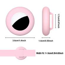 Funda suave y adorable de silicona para AirTag - 7 colores, cubierta duradera anti-pérdida para collar de perro/gato - Multicolor - Ver 2