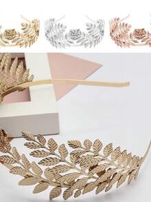 Diamd Grego Deusa Coroa Nupcial Gold Leaf Headband Festa De Casamento Halloween Cabeça Barroca Cabelo Acessórios - Visão 2