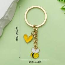 Aesthetic Bumble Bee Honeycomb Sunflower Keyring Fashion Enamel Flower Honey Jar Keychain For Women Girls Bag Charm Pendant Accessories Cute Backpack Decor Lanyard Car Key Holder Jewelry Gift For Bee Lovers Gardeners Teachers Bestie Sister Daughter Birthday Anniversary Christmas Stocking Stuffer Mother Day Present Gold Plated Alloy Metal Dainty Pearl Bee Charm Vibrant Yellow Summer Vibe Jewelry Boho Style Floral Key Chain Unique Handbag Ornament Purse Decoration Clasp Small Gift Idea For Kids Teens Students Tiny Cute Charms Durable Lightweight High Quality Craftsmanship Non-Tarnish Gold Tone Shiny Enamel Finish Nature Inspired Accessory Sweet Honeybee Theme Jewelry Collection Party Favors Wedding Guest Gifts Back To School Accessory Graduation Gift For Her Romantic Floral Bee Jewelry Fancy Key Organizer For House Keys Office Keys Wallet Charm Decorative Piece High Grade Texture Gift Box Choice - LS293-6.2g - View 35