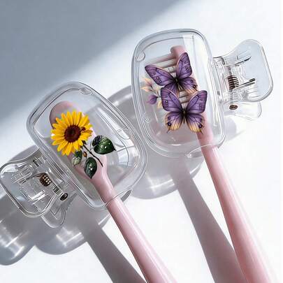 2PCS Cherry Design Portable Toothbrush Cover, Cute Cherry Pattern With Transparent White And Transparent Red,Travel Toothbrush Storage Box, Portable Toothbrush Head Protection Clip, Toothbrush Storage Clip,Toothbrush Protective Cover, Protects Toothbrush Head, Portable Design For Easy Carrying, Dustproof Toothbrush Head Cover For Travel,The Best Gift For Lovers, Friends, Family, Teachers, Travel Enthusiasts,Must-Have For Home,Dorm