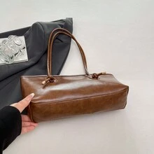 新款多功能通勤包，豹纹时尚大容量手提包，时尚高档手提包/单肩包 - 棕色 - 查看 5