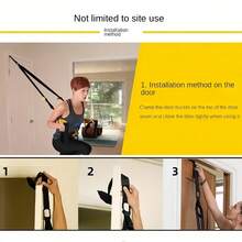 1pc Fitness Suspension Training Strap Home Gym P3 Suspension Strap Training Set, Home Gym P3 Suspension Strap Fitness Resistance Band Navy Suspension Training System - Yellow - View 9