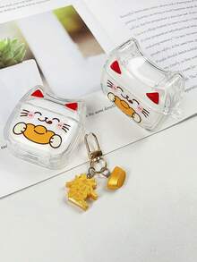 1个招财猫咪手持金元宝4/Pro 3蓝牙耳机保护套，可爱保护套 - 彩色 - 查看 3