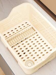 Kitchen Drain Bowl Cabinet With Cover, Dish Bowl Plate Cutlery Storage Box, Household Tableware Organizer Rack, Dish Drainer Cabinet - Multicolor - View 10