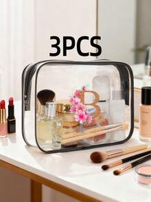 3件套 - 1个化妆包、洗漱包、收纳袋、化妆品收纳包、手提包、轻便旅行居家两用包、旅行必备品、珠宝收纳包、唇彩收纳包、指甲油收纳包、化妆品收纳包、发带和腕带 - 多色 - 查看 45