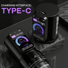 Poseidon Tattoo Gun Kit 7 Strokes Length Tattoo Machine Kit With 2pcs 2300mAh Battery 20pcs Tattoo Cartridge Needles 1 Pc Inks Complete Tattoo Pen Kit Supply For Beginner And Artist - Black - View 3