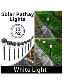 Lampu Jalan LED Tenaga Surya (1 Unit/10 Unit), Lampu Tanah LED Putih Hangat, Cocok untuk Dekorasi Halloween dan Natal serta Menciptakan Suasana; Ideal untuk Taman, Halaman Rumput, Pelataran, dan Jalan Masuk; Terbuat dari Plastik Hitam, Hanya untuk Tujuan Dekoratif, Tidak Berfungsi sebagai Lampu. - Lampu tenaga surya - View 13