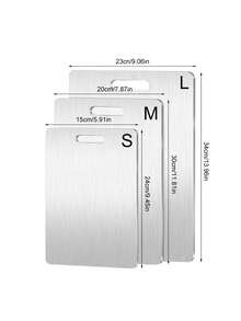 3pcs/1pc Stainless Steel Cutting Board, Kitchen Stainless Steel Chopping Board, Suitable For Meat, Fruits And Vegetables, For Preparing Delicious Dishes - Silver - View 5