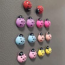 5/10 piezas Lindos imanes de mariquita para refrigerador - Juego de imanes ovalados para refrigerador, imanes decorativos de insectos de dibujos animados para pizarras, oficina, cocina, adecuados para decoración y regalos de vacaciones - mariquita - Ver 3