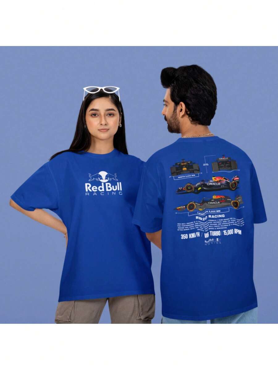 Camiseta Premium Red Bull Racing Corrida F1 100% Algodão Lançamento 2025 - Azul - Visão 1