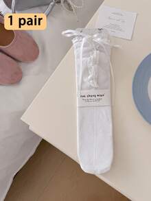 1双女士小腿袜（无硬纸板），薄款芭蕾舞风格交叉蝴蝶结小腿袜，适合春夏穿着，可与裙子百搭。 - 彩色 - 查看 15