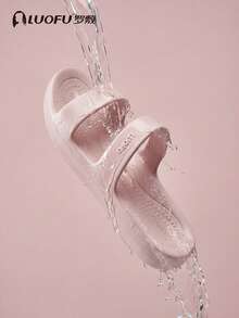 luofu Dép lê nữ mới, dép đi biển, dép nghỉ mát, dép thời trang thường ngày, dép đế bằng EVA mùa hè. - Hồng - Xem 7