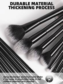 25PCS Makeup Tools Set Including:20PCS Makeup Brush Set+2PCS Makeup Sponges+2PCS Triangle Powder Puffs+1pc Facial Cleansing Sponges,All-In-One & Beginner-Friendly | Travel-Ready & Gift-Ready | Perfect For Newbies/Her - Multicolor - View 5