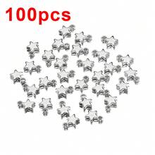 100 piezas Colgante de estrella de moda CCB, encantos de estrella de plástico ABS de 5 puntas en tono dorado y plateado, adecuado para pulsera DIY, collar, joyería y accesorios de manualidades - 100 piezas - View 8