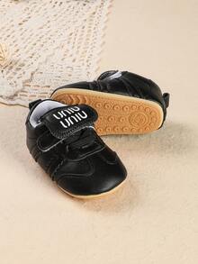 1双0-1岁男婴新生儿幼儿鞋，3-6/8-12个月婴儿软底防滑休闲鞋 - 黑與白 - 查看 7