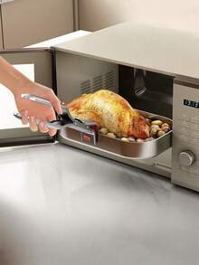 1个/2个装不锈钢耐热夹，厨房碗夹，蒸笼夹，耐热烹饪用具，可安全夹取热碗、盘子和炊具，适用于空气炸锅、蒸锅、烤箱，符合人体工程学的手柄 - 轻巧易用 - 銀色 - 查看 5