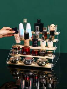 Solid Wood Figure Stand Acrylic Jewelry Rack Storage Ornament Vanity Cosmetic Props Bracelet Display Stand - 5.5cm Bamboo Board Width - View 2