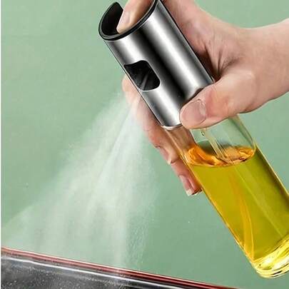 1个玻璃喷雾瓶，适用于空气炸锅、烧烤炉、烘焙机，也可作为厨房喷油瓶减少用油量，易于清洁，实用厨房喷雾瓶，烧烤调味玻璃瓶，醋喷雾瓶，调味瓶，适合日常使用。