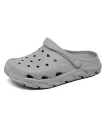 Haifago Mens Womens Garden Clogs Shoes With Arch Support, Unisex Adult Classic Slip On Slides Sandals Outdoor Beach Pool Slipper,Men Slides Summer Hollow Sandals For Men Casual Sandal Outdoors Mesh Sandals Shoes For Men - Grey - View 1