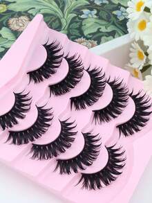 5 Pairs Wet Russian Volume Lashes, Extra Curly, Natural Length, DD Curl, Soft & Lightweight, Ideal For Dates & Parties - View 6
