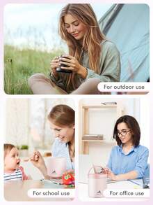 Powcan 25oz/32oz Stainless Steel Vacuum Insulated Food Jar, Wide Mouth Leak-Proof Soup Container, Suitable For Adults, Keeps Food Hot For 10 Hours, Cold For 16 Hours, Leak-Proof Food Container For Hot & Cold Food, Great For Travel, Kitchen, School, Office, Christmas Gift - Multicolor - View 8