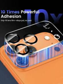 3PCS Camera Lens Protector Compatible With Iphone 17 17Pro 17Pro Max 16 15 14 13 12 11 16Pro Promax 3D Rear Lens Tempered Glass Film Compatible With Iphone 17 Air 17 Lens Cover Anti-Scratch, Tempered Glass, Easy To Install. - Clear - View 5