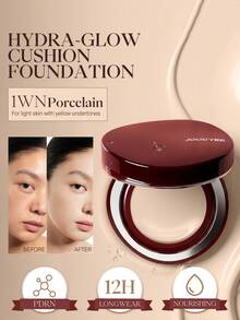 JOOCYEE 水润光泽气垫粉底，适合干性肌肤，保湿，不晕染，防汗，持久，遮瑕，酒红色气垫，保湿，适合秋冬季节，情人节礼物 - 1WN Porcelain - 查看 1