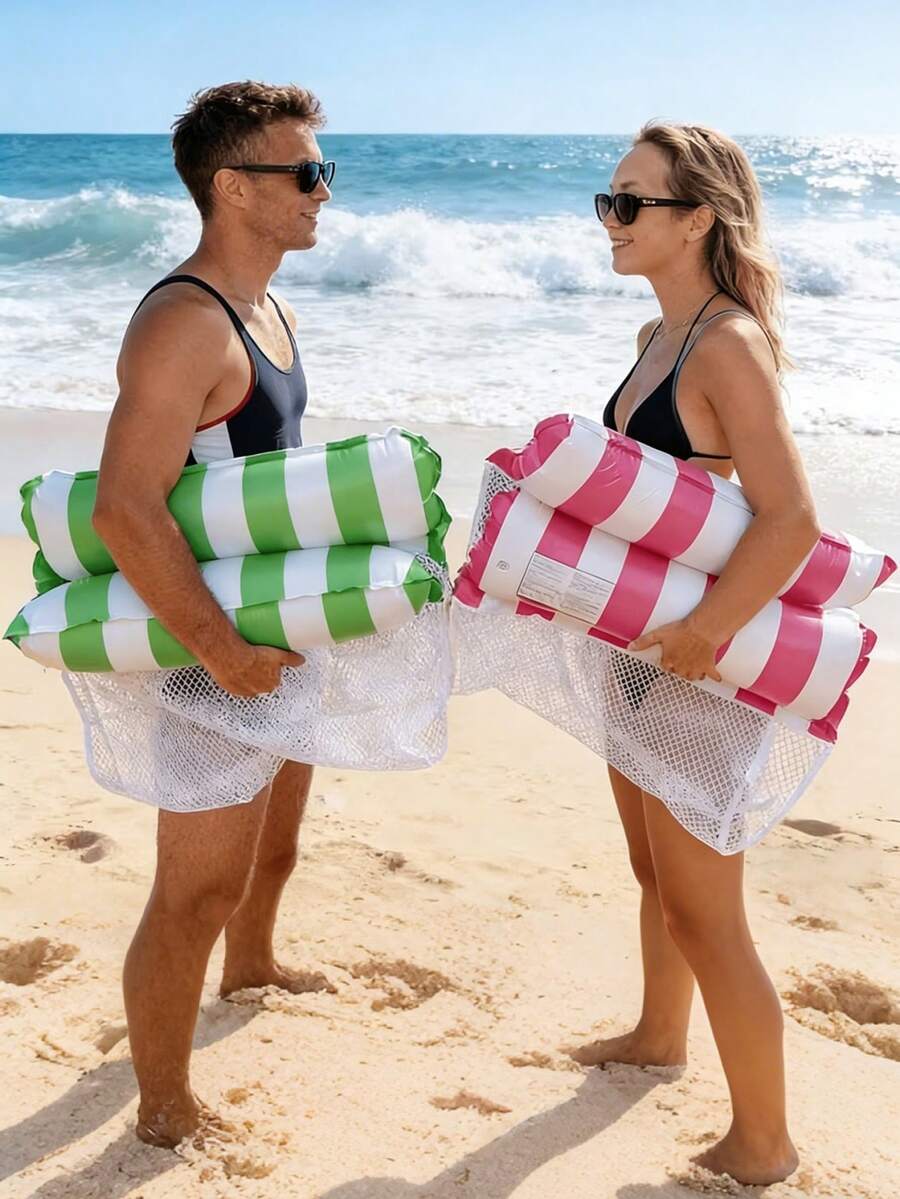 Phao nằm thư giãn bơm hơi dành cho người lớn - Chất liệu PVC bền, phao bơi bơm hơi có thể gấp gọn, họa tiết sọc, thích hợp cho các bữa tiệc bể bơi và quà tặng mùa hè. - Nhiều màu - Xem 1