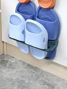 浴室拖鞋架 免打孔 壁挂式 一体式鞋架 节省空间 浴室挂架 - 彩色 - 查看 2
