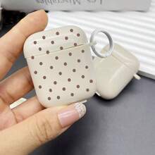 Dual-Color Minimalist Korean/European Style Solid Color Polka Dot Earphone Case + Earring Compatible With Apple Pro, Cute New Model Compatible With Apple 1/2, Protective Case For Women - Multicolor - View 5