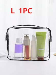 10件套女士大容量拉链化妆旅行收纳包 - 高品质化妆包和洗漱包，轻便PVC材质，易清洁拉链设计，适合健身、度假、通勤，时尚简约设计，美容必备 - 無色 - 查看 13