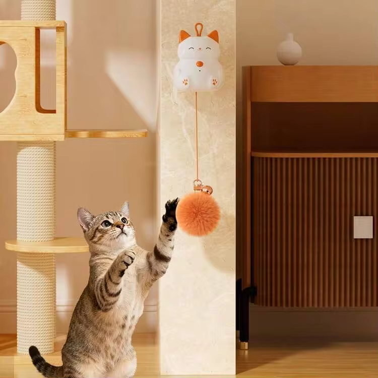 Automatic Interactive Cat Toy Ball, Electric Smart Cat Toy Ball, Funny Cat Exercise Toy, Self-Rotating Retractable Interactive Cat Toy Ball, Automatic Lifting Interactive Cat Toy Ball - View 7