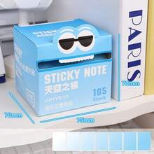 105pcs Transparent Pearl Memo Pads, High-Quality Paper, Gradient Color Cartoon Eye Pattern, Fun And Creative Design. Smooth Writing Surface, Strong Adhesiveness. Suitable For Home, Office, School Organization - Back To School Season - one-size - View 10