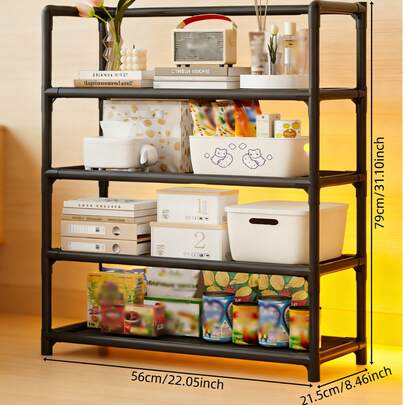 4/7 niveles Estantería de almacenamiento de montaje sin herramientas, estructura resistente, diseño ahorra espacio, apto para cocina, garaje o tienda, estantería de almacenamiento de cocina, estantería práctica, estantería de almacenamiento de alta capacidad, estantería de zapatos multinivel, fácil de montar, estantería de zapatos minimalista, estantería de garaje, estantería de almacenamiento moderna, diseño compacto