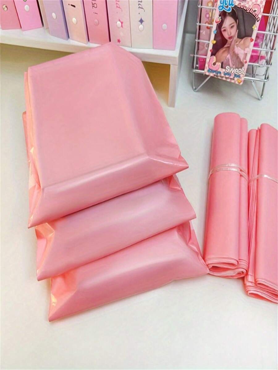 10/20/30pcs Transparent Pink Easy-Tear Resealable Plastic Bags - Reusable Plastic Packaging With Easy-Tear Edges, Suitable For E-Commerce Shipping, Gifts, Books, Clothing, Documents, And Bulk Packaging (Transparent And Opaque)