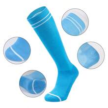 1 Pair Adult New Multi-Color Sports Socks, Designed With Breathable And Non-Slip Function, Suitable For Cycling, Climbing, Running, Football And Other Outdoor Activities. Adopting High-Top Design, Suitable For Summer Wear. - Multicolor - View 2