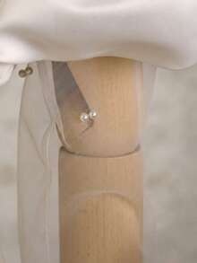 1 双白色串珠公主袖新娘臂套，长款露指手套，适合婚礼、派对礼服配饰 - 乳白色 - 查看 3